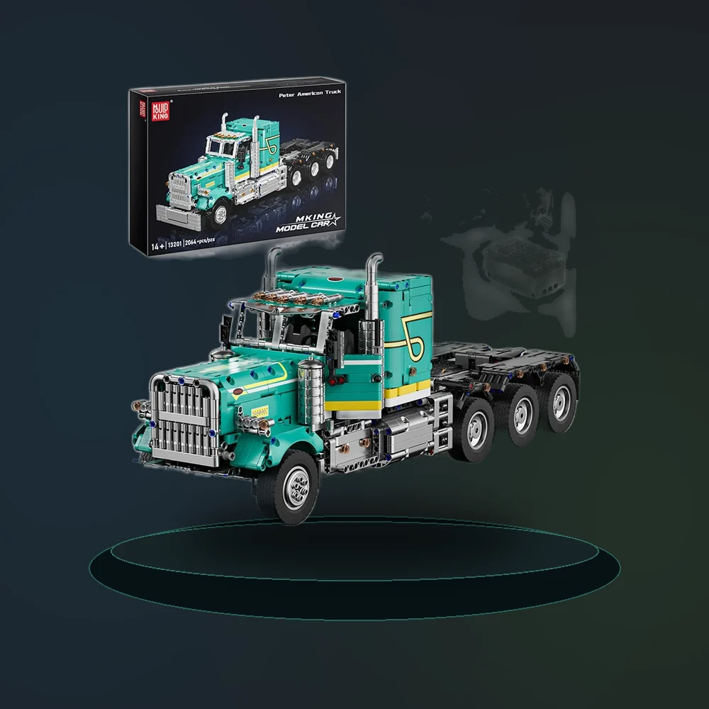 Mould King 13201 Technical Car Toys RC American Truck Building Block Motorized Enginerring Truck Brick Set Kids Christmas Gift