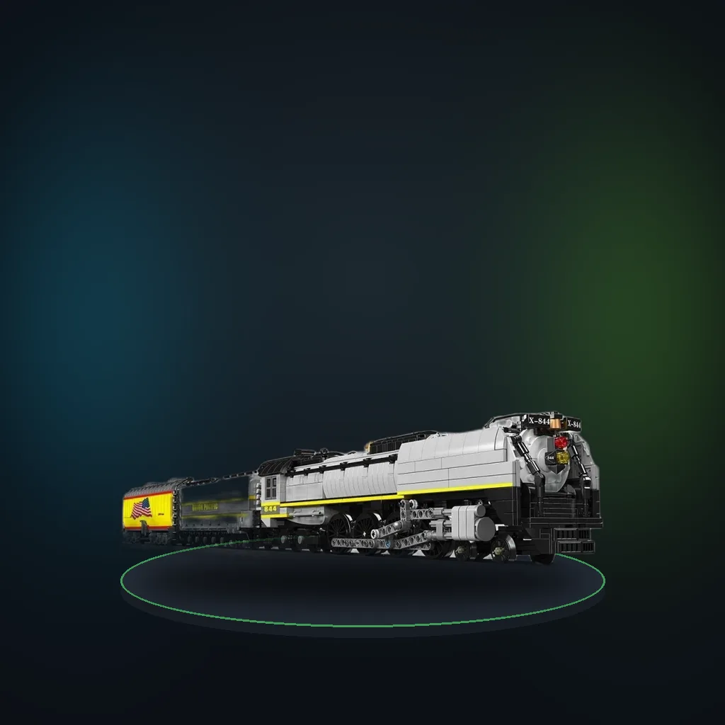 Mould King 12031 Technical Car Building Block Remote Control Union Pacific 844 Steam Locomotive Model Assembly Train Brick Toys