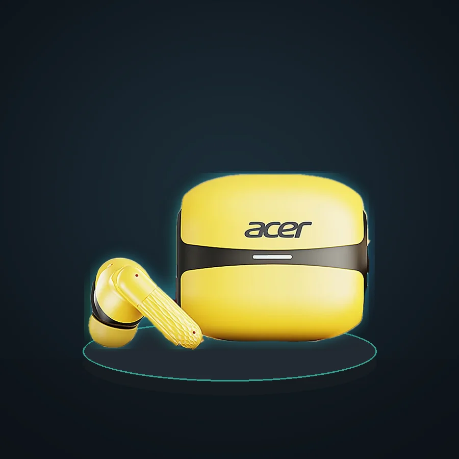 Acer Ohr548 Wireless Bluetooth Headphones with In-Ear Design, Anc Call Noise Reduction, Charging Case, Stereo Sound Effect, Low Latency for Gaming, Comfortable Fit for Sports, Running, and Fitness