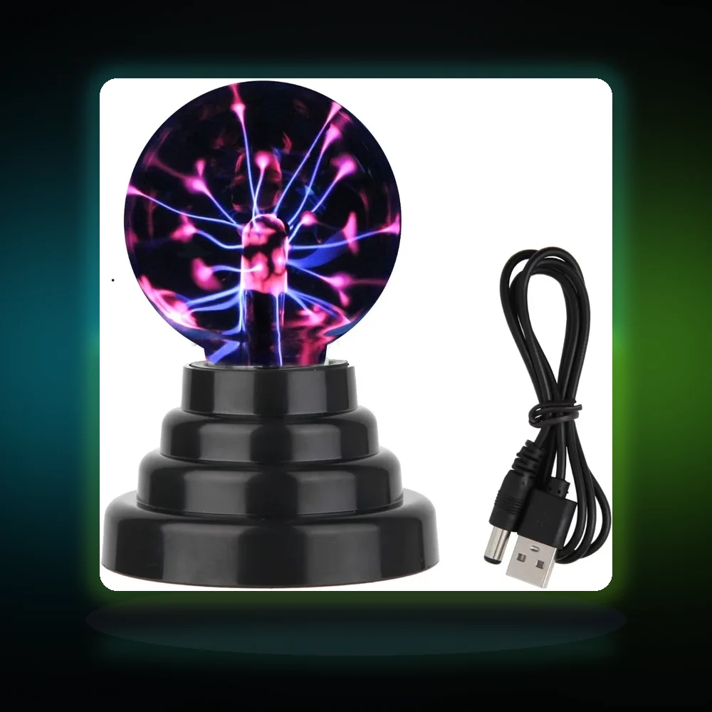 3 inch Magic Plasma Ball Lamp LED Atmosphere Night Light Only Touch Sensitive Glass Plasma Light Bedroom Decor Kids Gifts