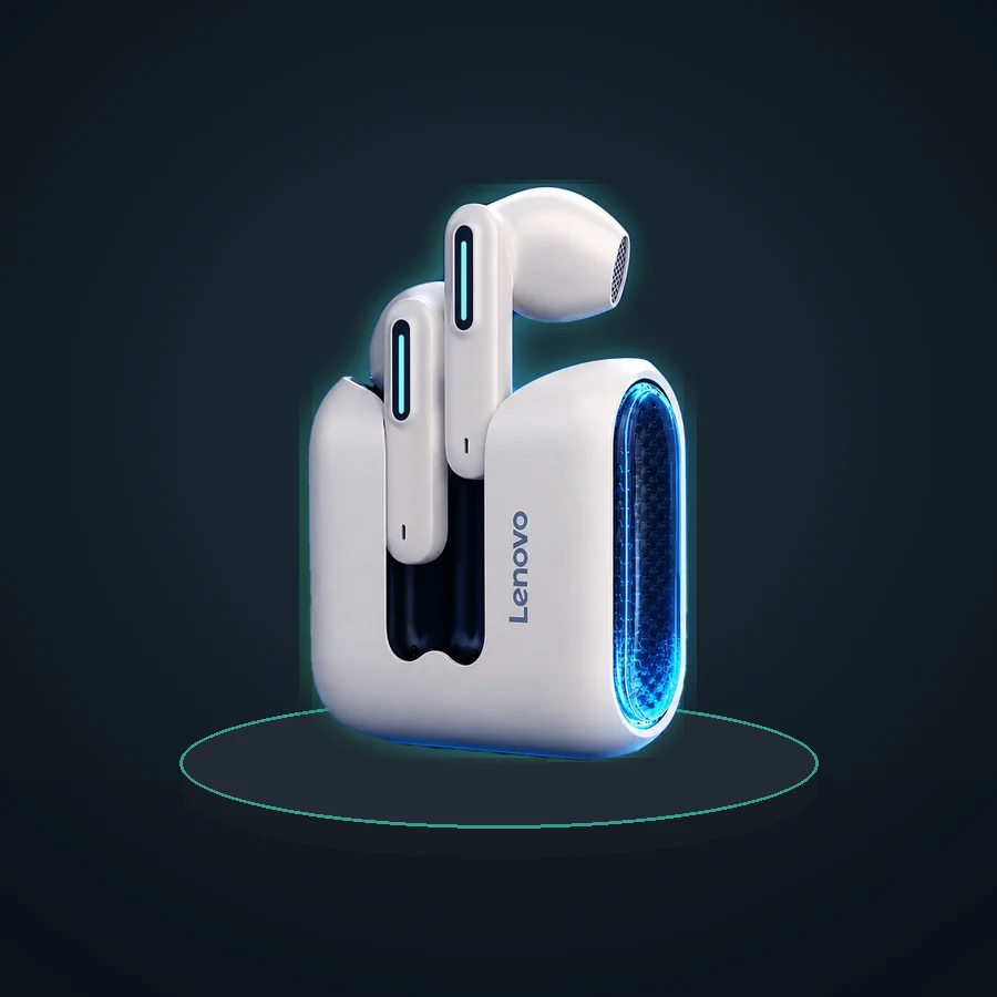 Lenovo EA189 Bluetooth 5.4 Wireless Earbuds LED Transparent Charging Case HiFi Stereo Sports Headphones Noise Reduction Headset