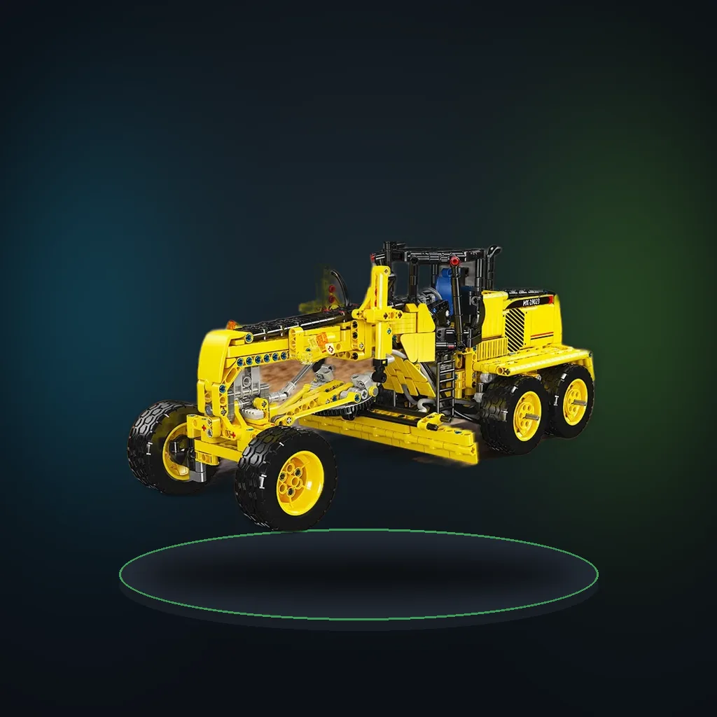 Mould King 19023 Pneumatic Engineering Motor Grader GD655-6 Building Blocks Set Technical Vehicle Bricks Toys Adults Kids