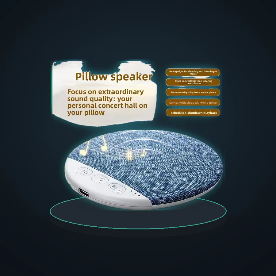 Wireless Bluetooth Sleep Speaker, Ultra Thin Under Pillow White Noise Speaker Mini Sound Machine for Relaxing Sleep