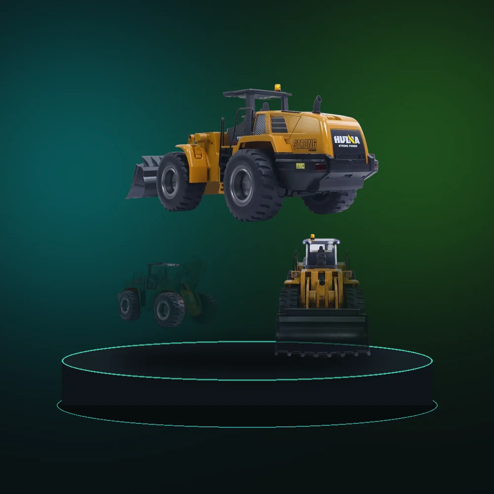 1/14 22CH RC Bulldozer HUINA 1583 Semi-Alloy Heavy Truck Remote Control Loader Car Engineering Forklift Vehicle Toys