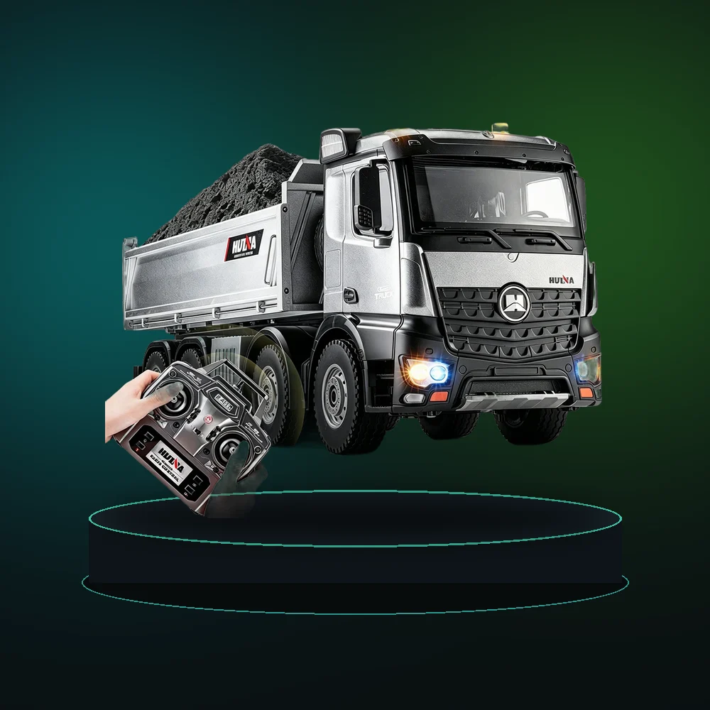 HUINA Brand New 1536 Pro 1/14 Full Scale Alloy Remote Control Dump Truck 13 Channel Heavy Engineering Dump Truck Cargo Model Toy