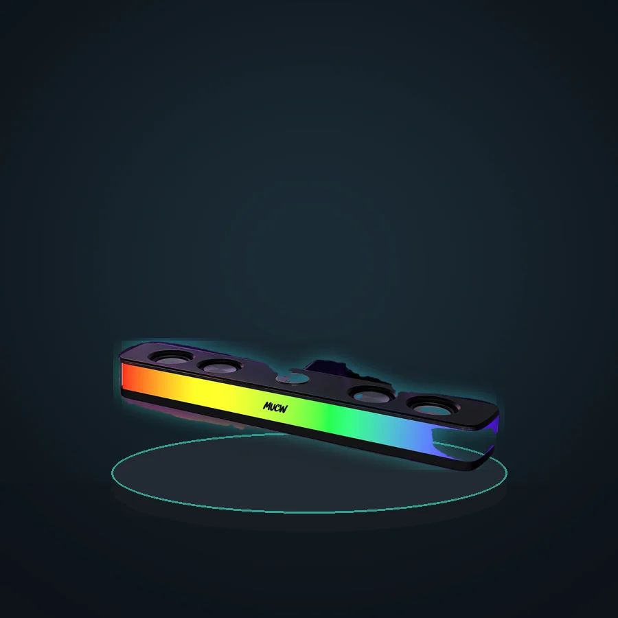 MUCW MU‑C17 Desktop RGB Sound Bar Speaker Bluetooth 5.4 & USB Wired Dual Mode 6W Stereo Gaming Soundbar with Colorful LED Light for Laptop PC Gamer Home Office