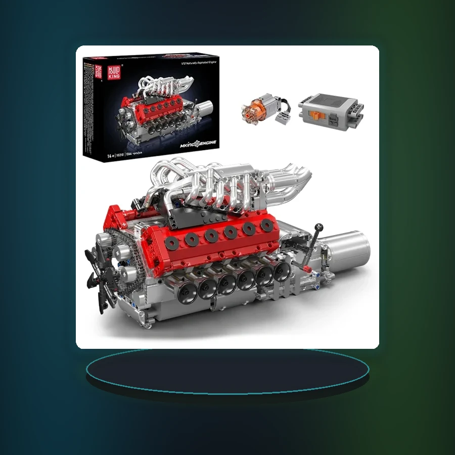 Mould King 10210 Technical Car Engine Toys The Motorized V12 Naturally Aspirated Engine Building Block Brick Kids Christmas Gift