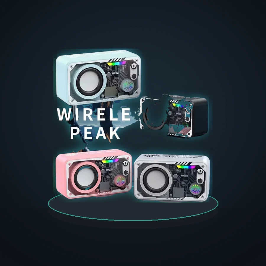Transparent Mecha V1 Wireless Bluetooth Speaker Sound Light Rhythm Subwoofer TWS Stereo Cyberpunk Music Center Hands-free Call