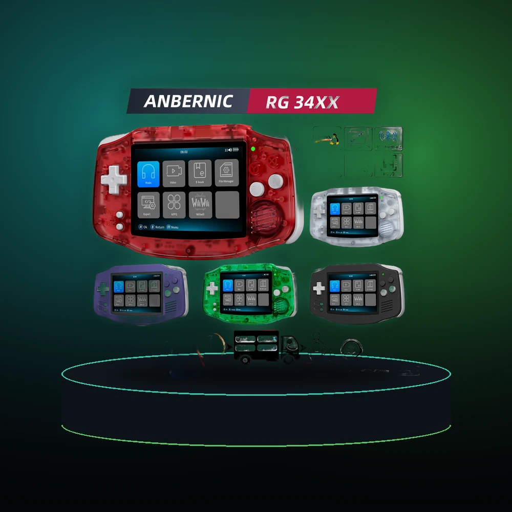 ANBERNIC RG34XX Retro Handheld Game Console 3.4''IPS Screen Linux System HDMI Output Classic Remake Game Player Sentimental Gift