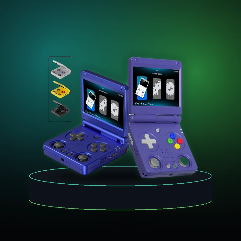 nbernic RG34XXSP Flip Retro Handheld Game Console 3.4'' IPS 720*480 Screen Linux 64-bit 3300mAh Portable Games Player Supports Wifi Bluetooth HDMI connection to TV Streaming RG 34XXSP