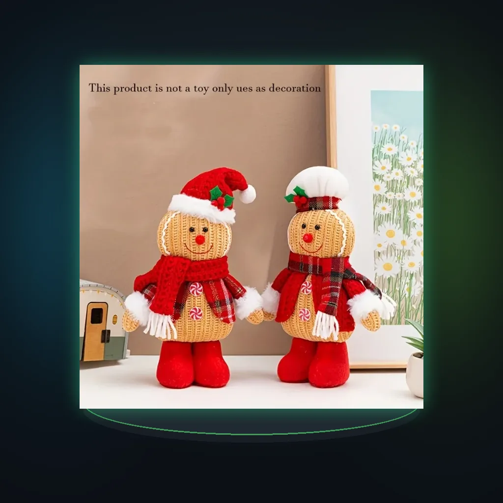Merry Christmas Knitted Gingerbread Man Plush Doll Creative Christmas Decoration for Scene Setting Hotel and Mall Décor