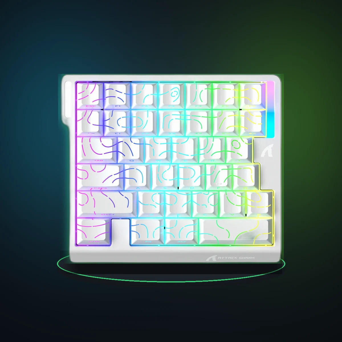 ATTACK SHARK M36HE One Handed Hall Effect Magnetic Switch Gaming Keyboard Wired RGB 8000Hz 0.01mm Rapid Trigger 5 Layer Sound Dampening For FPS Game PC