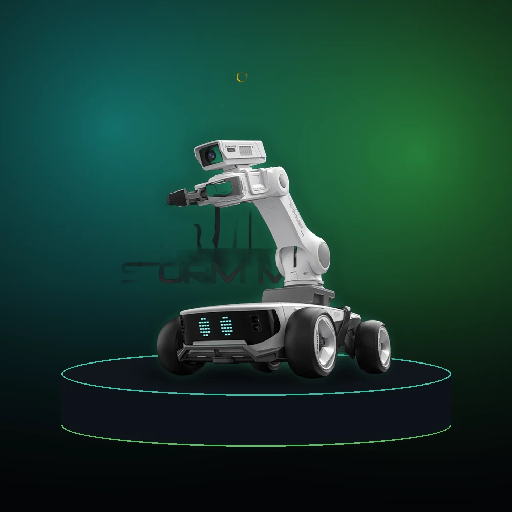 Storm X5 Intelligent RC Robot Car with Infrared Recognition & Programmable Modes - White/Black, Kids Educational Gift