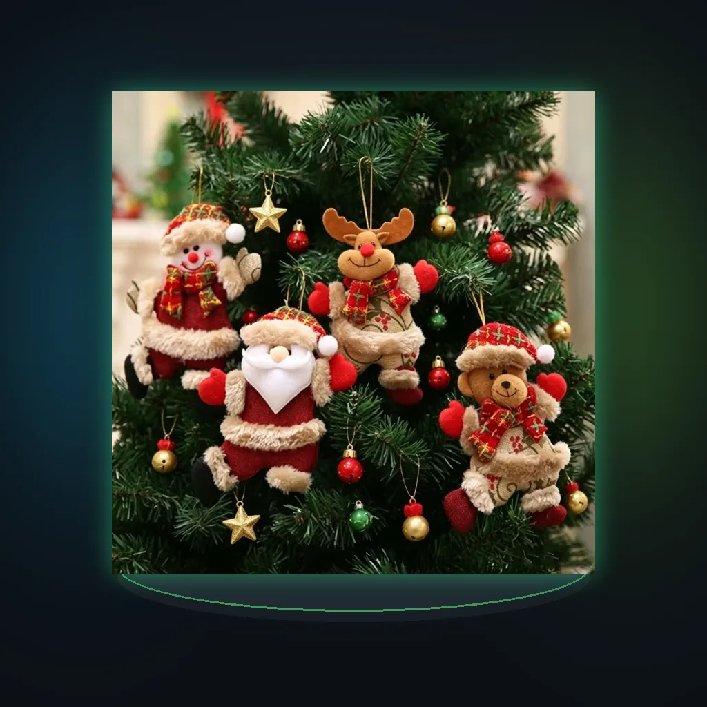 Christmas Decortions Ornaments DIY Santa Claus Snowman Bear Christmas Tree Pendant Doll Hang Home Decor Xmas New Year Gifts
