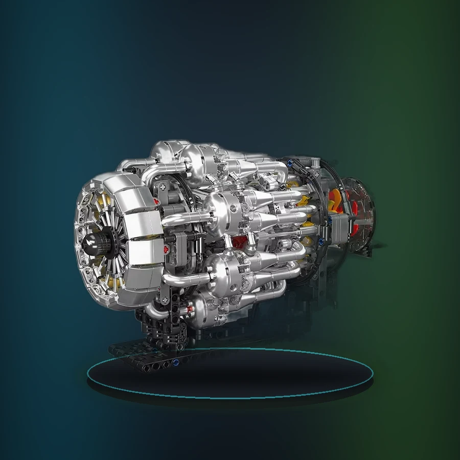 Technical Car Engine Toys The Motorized Turbojet Engine Building Block Assembly Engine Set Desktop ornaments Christmas Gift