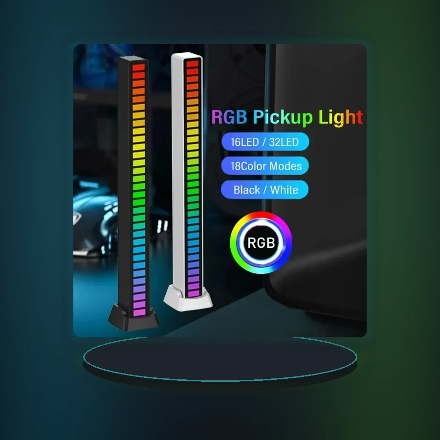 RGB LED Strip Light Music Sound Control Pickup Rhythm Ambient Lamp Atmosphere Night Lights For Bar Car Room TV Gaming Decoration