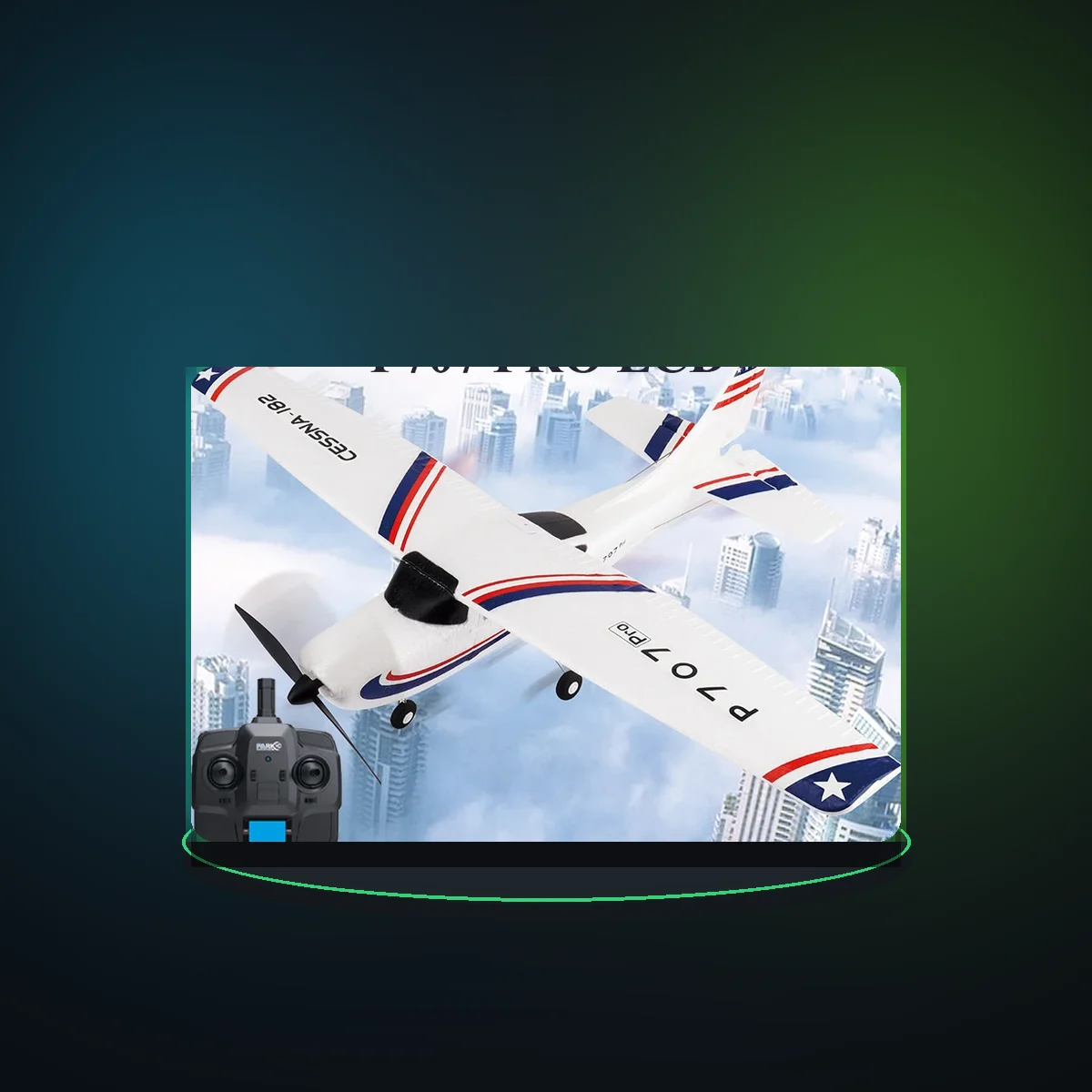 Parkten RC Airplane P707G PRO LCD Version 2.4G 3D/6G With Gyro 3Ch Fixed Wing Plane Outdoor Toys Drone RTF CESSNA 182 Glider