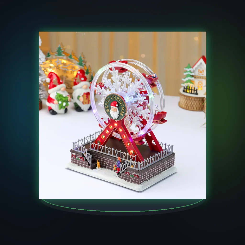 anta Claus Rotating Ferris Wheel Music Box Christmas Home Decor New Year and Christmas Gifts Xmas Ornaments