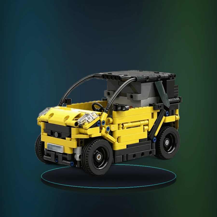 624PCS MOC Custom Building Blocks Compact City Car Small Urban Vehicle Model DIY Assembly Educational Creative Toy Birthday Gift