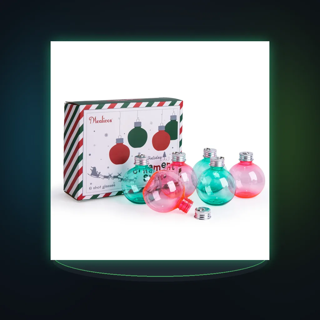 Christmas Ornament Balls for Drink, 5oz Fillable Ornaments Plastic Bulb Booze Balls for Christmas Tree Hanging Decor Christmas Gifts White Elephant Gifts Stocking Stuffers