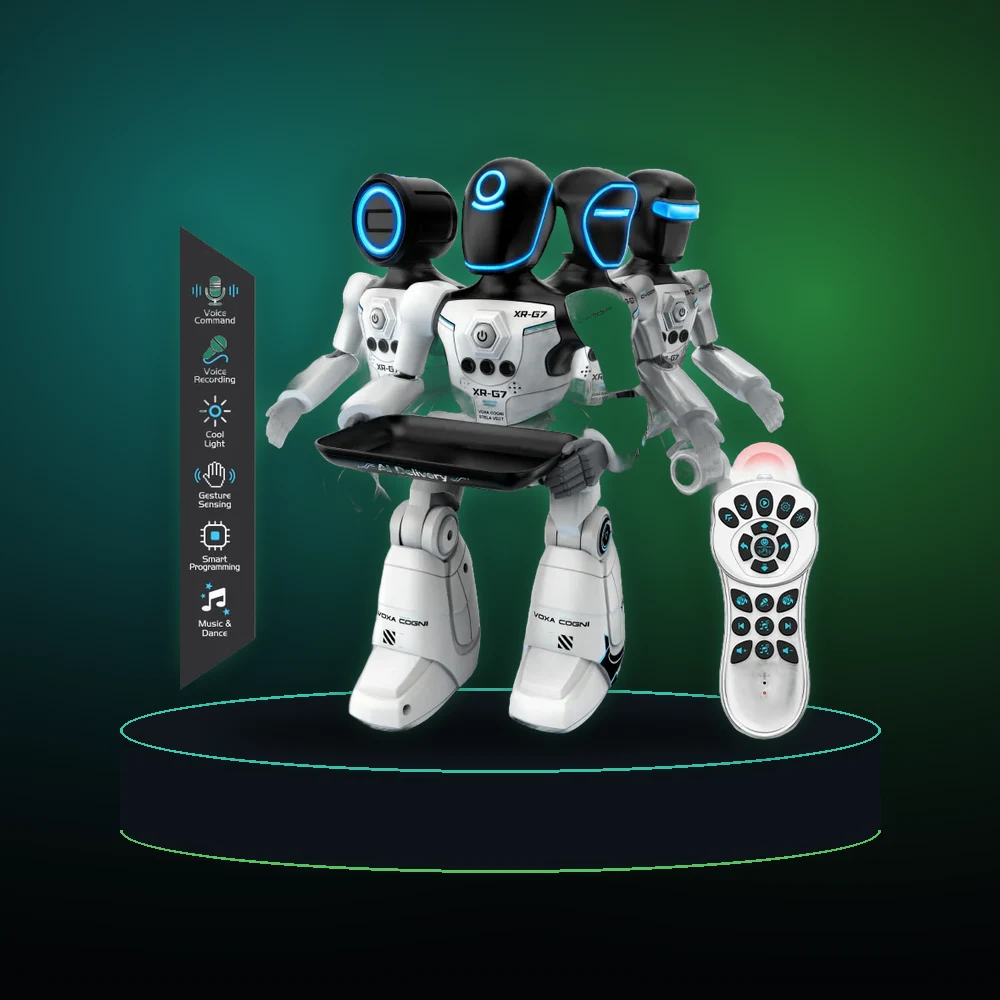 2.4G AI Smart Delivery Robot Gesture Voice Control Recording Programming LED Dancing Robot Christmas Toy Gift for Children