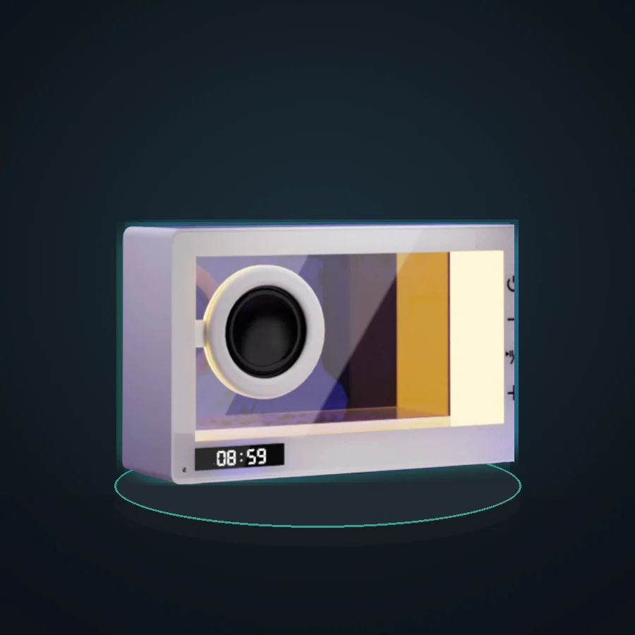 Transparent Speaker Wireless Speaker with Rgb Light Compact Stable for Students, Desk, Bedroom