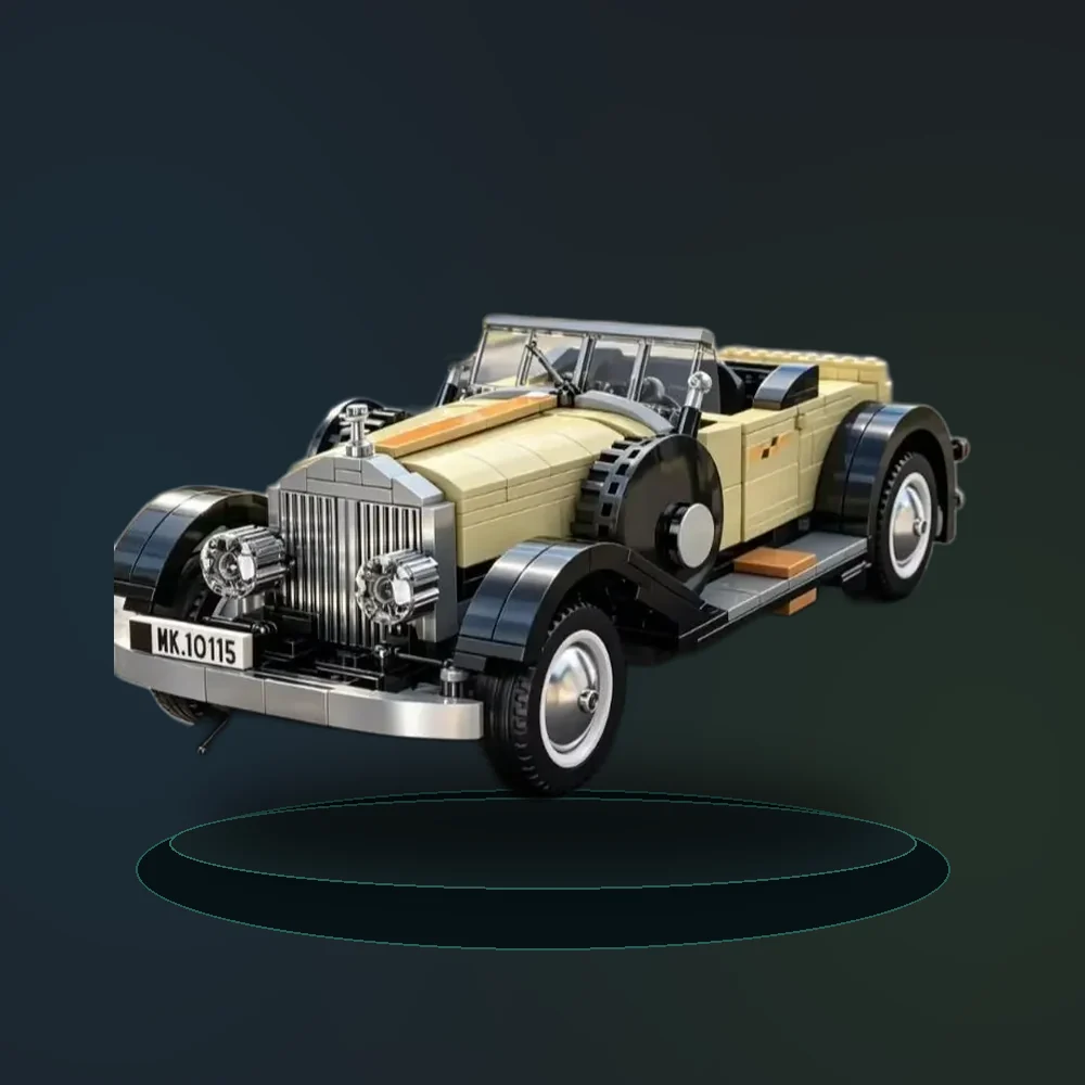 Vintage Classic Cabriolet Car Building Blocks Mould King 10115 897Pcs Retro Convertible Vehicle Model, MOC Technical DIY Assembl