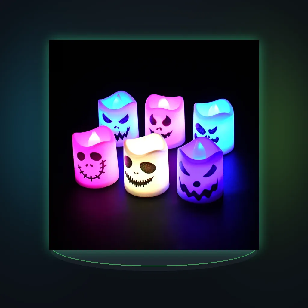 Halloween Led Ghost Pumpkin Candle Light Glowing Lamp Halloween Party Home Bar Decoration Haunted House Horror Props