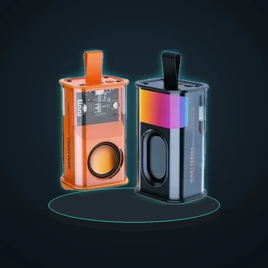 Transparent Mecha Bluetooth Speaker Wireless Bluetooth 5.3 Double Bass Diaphragm Subwoofer Music TWS RGB Light Mini Loudspeaker