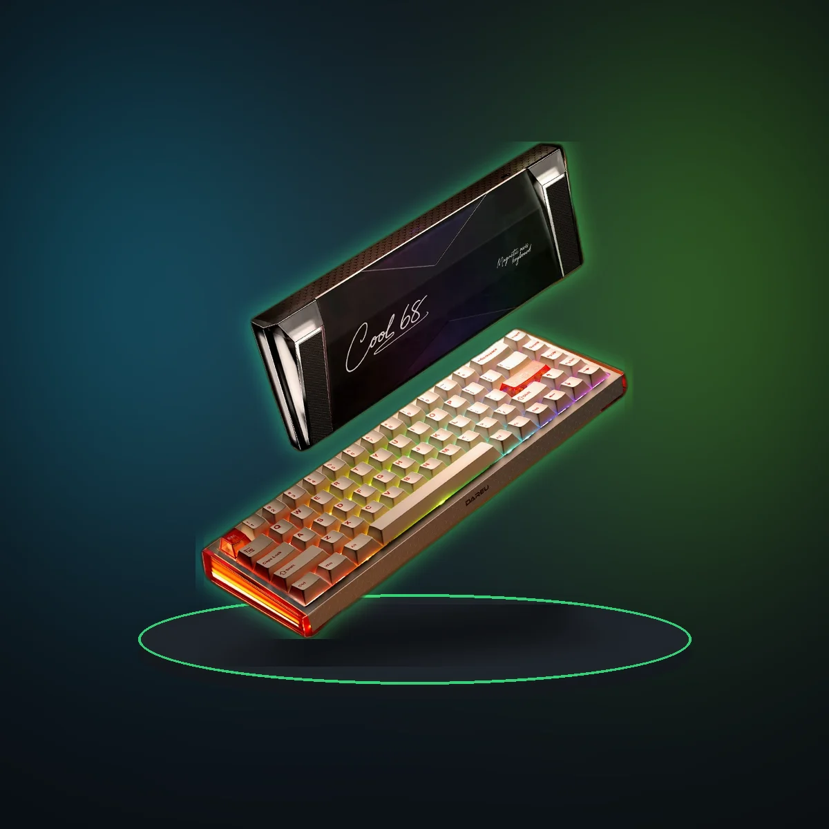 DAREU 8Khz Wired Magnetic Gaming Keyboard 0.01mm RT accurancy Gasket Structure Hotswappable PBT Keycaps with RGB Lightbox