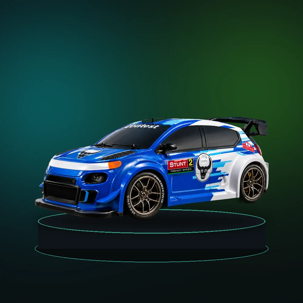 ZNLYRION SG718 1: 24 Scale 4WD RC Drift Car With Replaceable Racing Drift Tires LED Headlights Taillight Sport Rear Wing Remote Control Racing Vehicle Toy