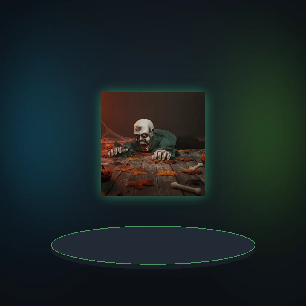 Electric Halloween Crawling Ghost Bald Head Voice-activated Climbing Zombie Figure Realistic Folding Escape Room Climbing Ghost