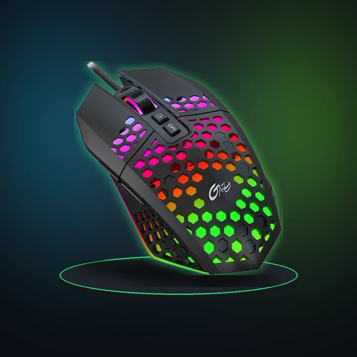 X801 Wired Gaming Mouse Design 7 Programmable Buttons Honeycomb Gaming Mouse RGB Backlit One-Click Desktop Gamer Mouse