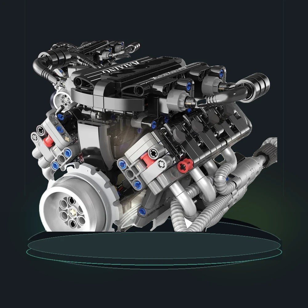 715PCS K96206 V8 Engine Model Bricks MOC Kit Programmable Car Building Blocks with LED Lights & APP Control STEM Educational Toy
