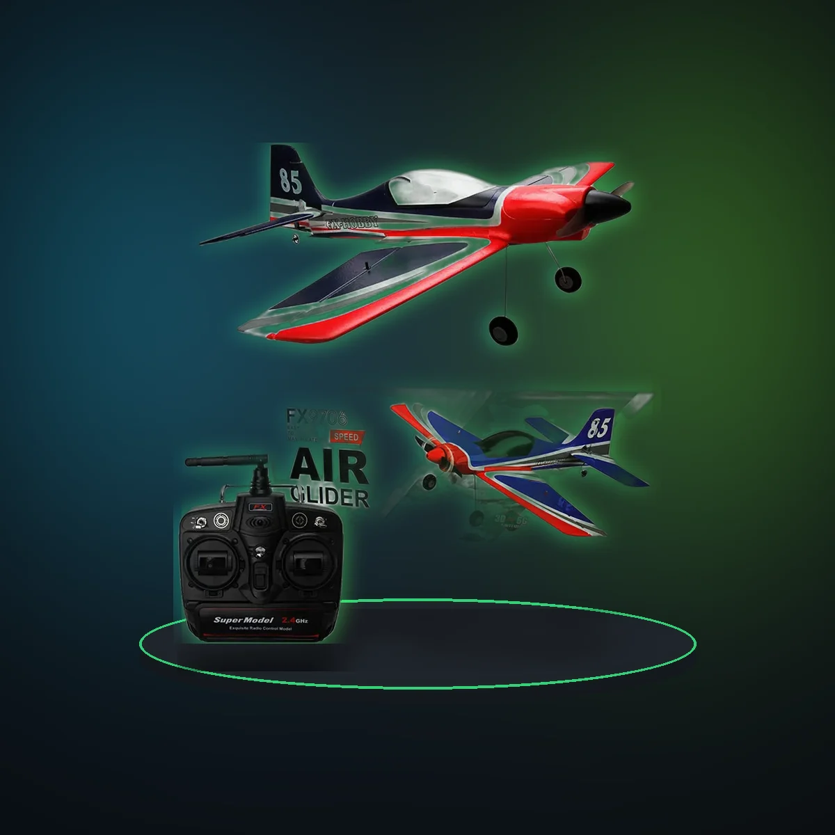 FX9706 RC Plane 580MM Fixed Wing Glider 5 CH 3D/6G Remote Control Aircraft 2.4G Brushless Motor Fighter Model Toys for Children