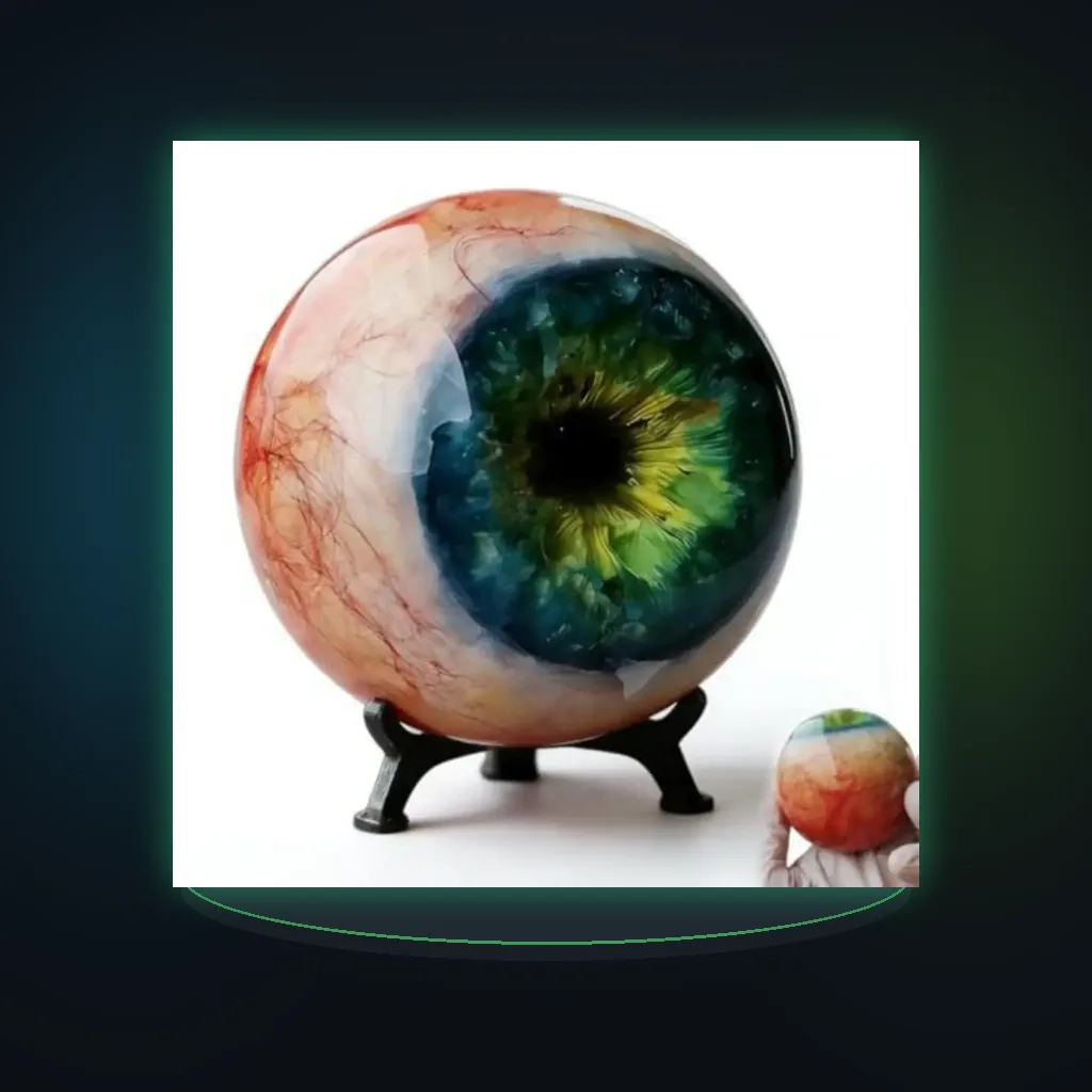 Creepy Realistic Eyeball Decoration with Stand, Resin Horror Eye Ball Home Ornament for Halloween, Gothic & Themed Party Décor