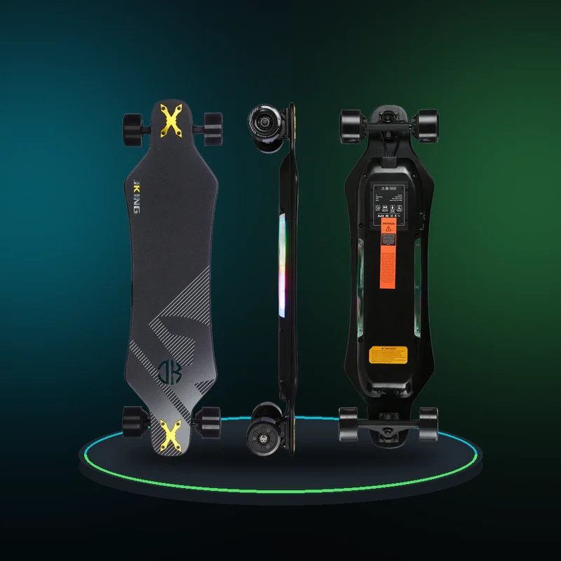 JKING Electric Skateboard Electric Longboard with Remote Control Electric Skateboard,900W Hub-Motor ,26 MPH Top Speed，21.8 Miles Range,3 Speed Adjustment，Max Load 330 Lbs, Adults Urban Commuting Teenagers Outdoor Gift