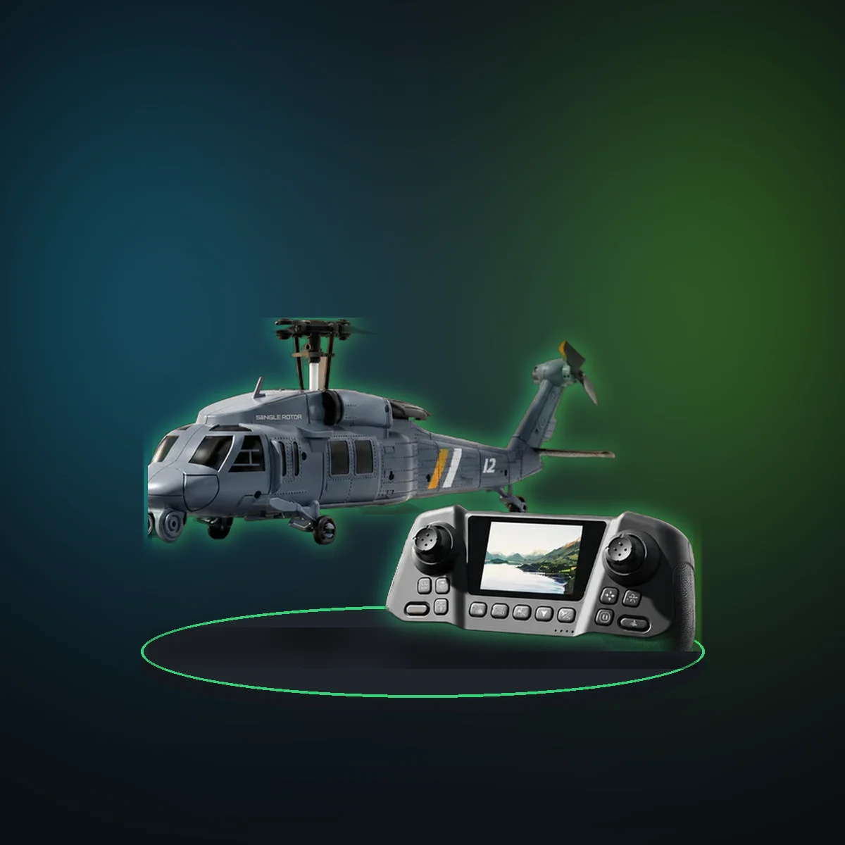 4drc L2 Rc Helicopter 8k Aerial Camera Builtin Screen Remote Control 6axis Gyro Single Blade Black Hawk Apache Military For Boys