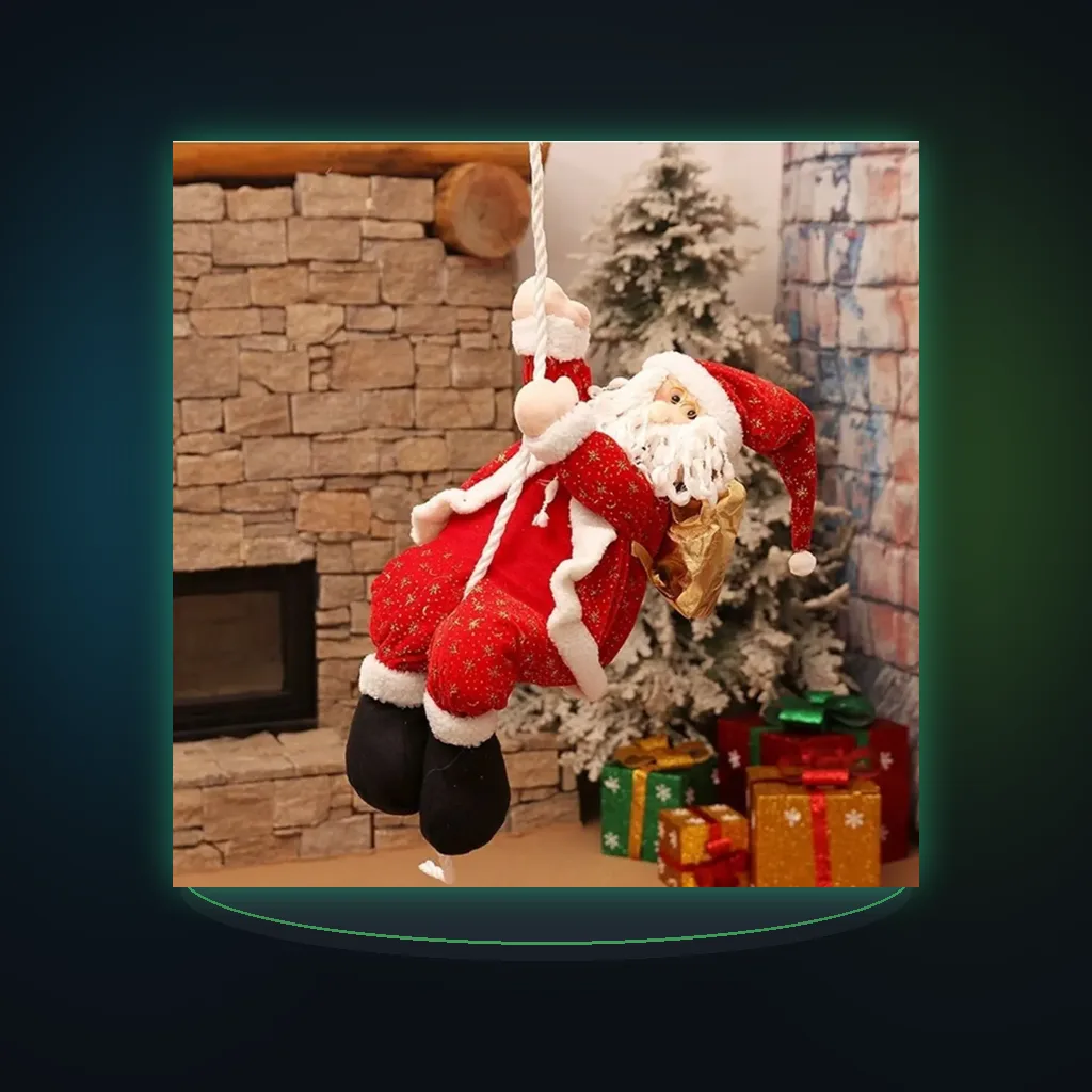 Merry Christmas Hanging Santa Claus Climbing Rope Doll Pendant Christmas Tree Ornament Xmas Decorations
