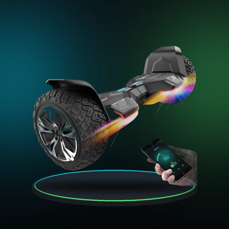 GYROSHOES Warrior 8.5'' All-Terrain Hoverboard for Kids & Adults, Dual 350W Motors Off-Road Self-Balancing Scooter, 10 MPH Max Speed, 265 lbs Capacity, UL2272 & CPC Certified, Bluetooth Speaker, LED Lights